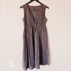 Vintage Eddie Bauer Cotton Babydoll Wrap Dress Nursing Polka Dot Brown Light